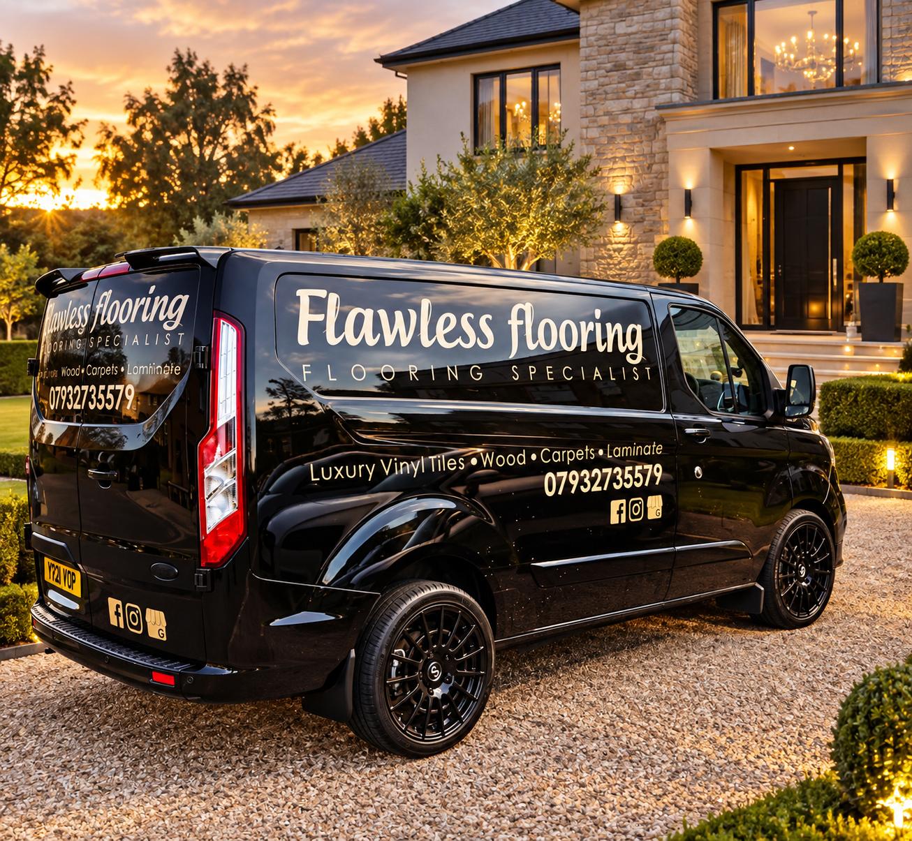 Flawless Flooring branded van