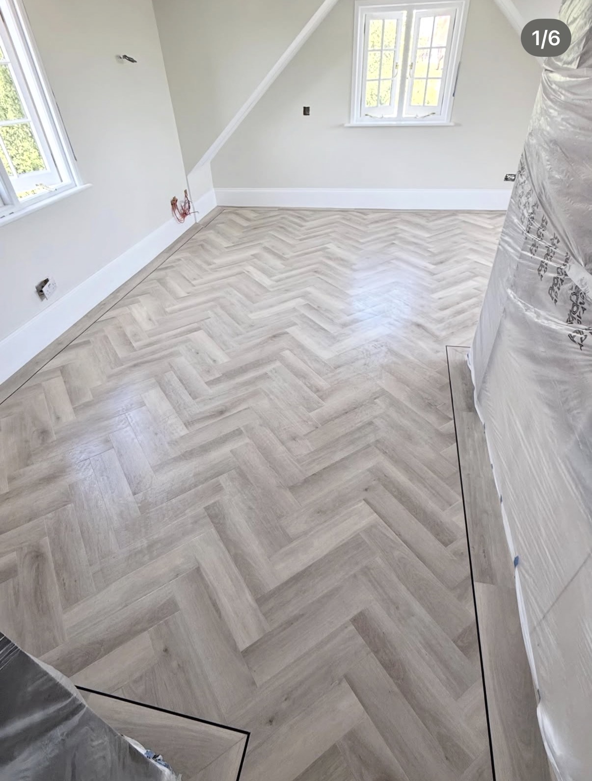 Professionally fitted light flooring